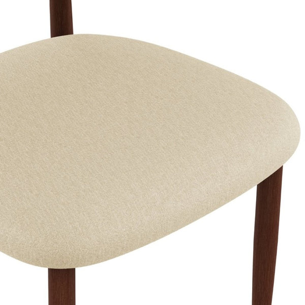 English Elm Dining Chair Set with Chenille Cushion Wood Veneer Back and Steel Legs for Modern Homes Cream Chenille W3316P512155