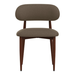 English Elm Dining Chair Set with Chenille Cushion Wood Veneer Back and Steel Legs for Modern Homes Coffee Chenille W3316P512157