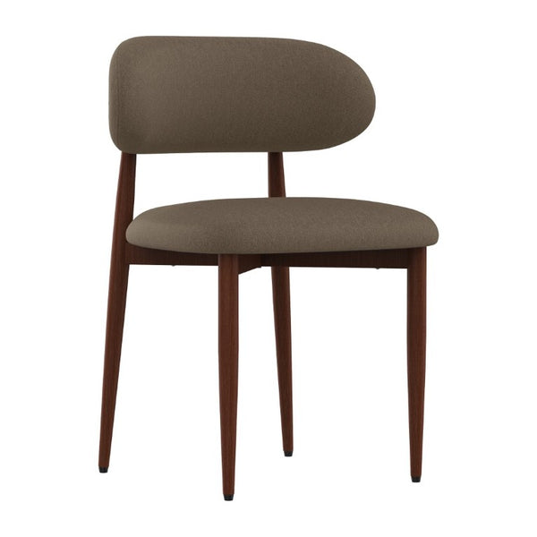 English Elm Dining Chair Set with Chenille Cushion Wood Veneer Back and Steel Legs for Modern Homes Coffee Chenille W3316P512157
