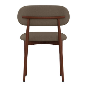 English Elm Dining Chair Set with Chenille Cushion Wood Veneer Back and Steel Legs for Modern Homes Coffee Chenille W3316P512157