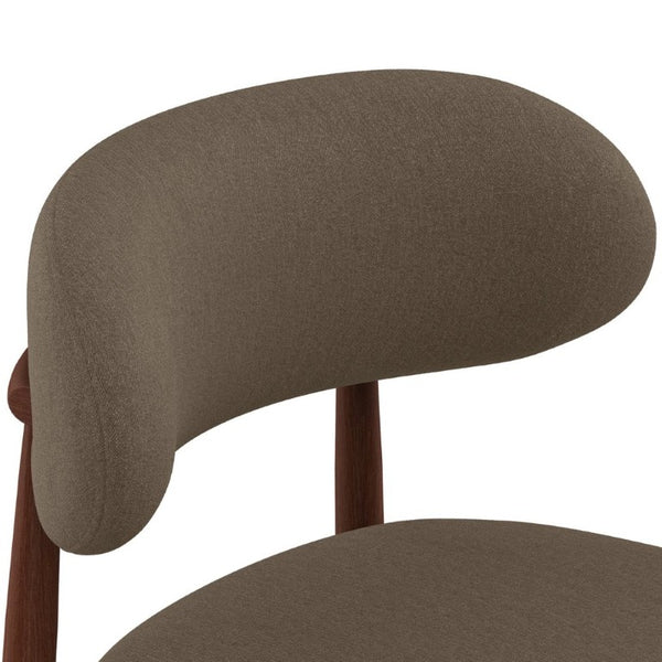 English Elm Dining Chair Set with Chenille Cushion Wood Veneer Back and Steel Legs for Modern Homes Coffee Chenille W3316P512157