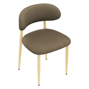 English Elm Dining Chair Set with Chenille Cushion Wood Veneer Back and Steel Legs for Modern Homes Coffee Lamb Wool W3316P512161