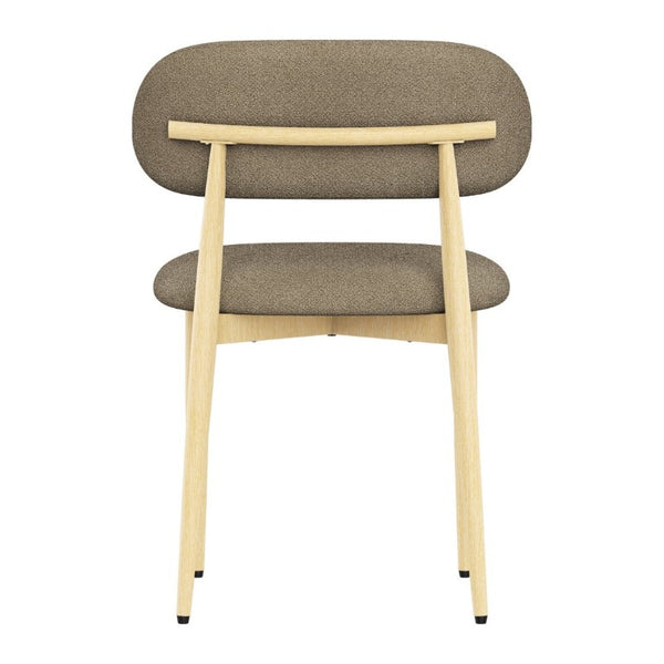 English Elm Dining Chair Set with Chenille Cushion Wood Veneer Back and Steel Legs for Modern Homes Coffee Lamb Wool W3316P512161