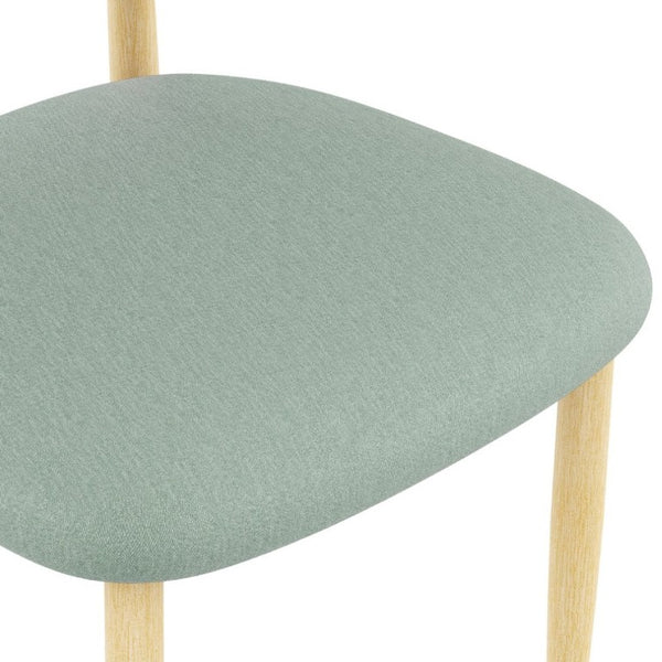 English Elm Dining Chair Set of 4 with Chenille Cushion Wood Veneer Back and Steel Legs Green Chenille - A W3316P531382