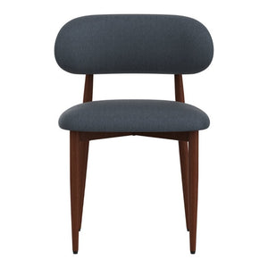 English Elm Dining Chair Set with Chenille Cushion Wood Veneer Back and Steel Legs for Modern Homes Blue Chenille - B W3316P531383