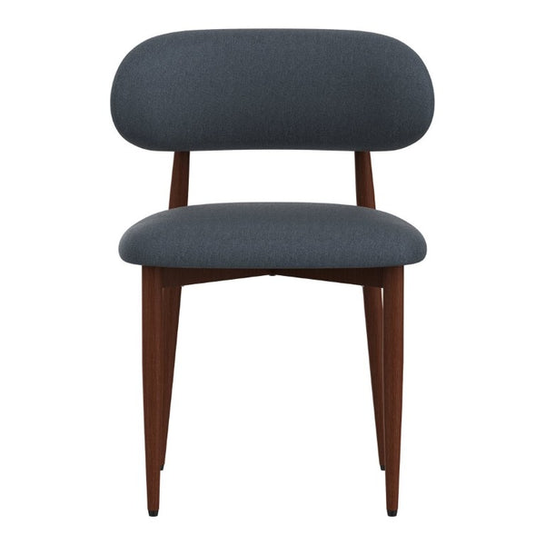 English Elm Dining Chair Set with Chenille Cushion Wood Veneer Back and Steel Legs for Modern Homes Blue Chenille - B W3316P531383