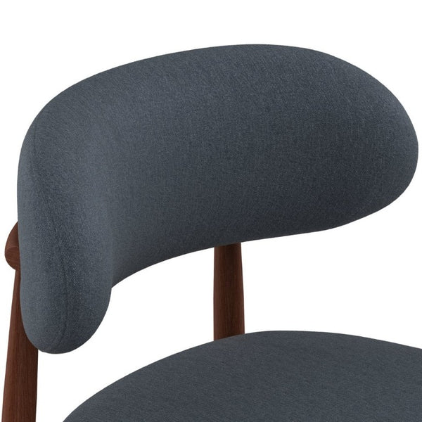 English Elm Dining Chair Set with Chenille Cushion Wood Veneer Back and Steel Legs for Modern Homes Blue Chenille - B W3316P531383