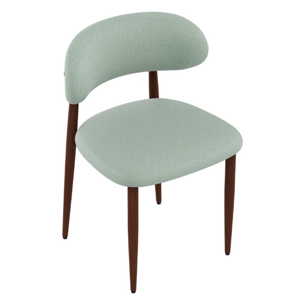 English Elm Dining Chair Set with Chenille Cushion Wood Veneer Back and Steel Legs for Modern Homes Green Chenille - B W3316P531385