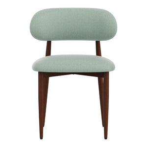 English Elm Dining Chair Set with Chenille Cushion Wood Veneer Back and Steel Legs for Modern Homes Green Chenille - B W3316P531385
