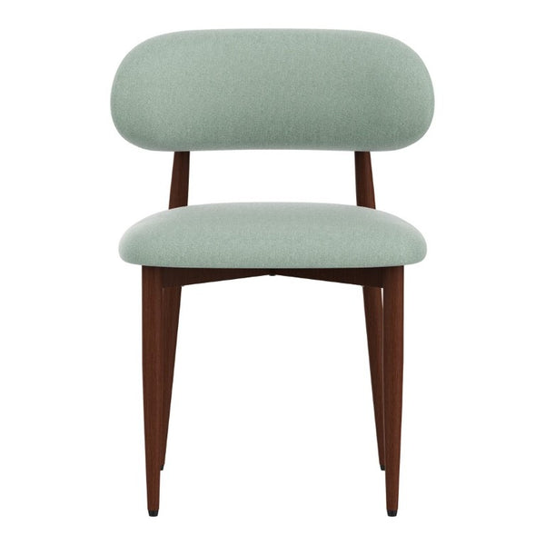 English Elm Dining Chair Set with Chenille Cushion Wood Veneer Back and Steel Legs for Modern Homes Green Chenille - B W3316P531385