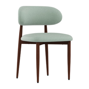 English Elm Dining Chair Set with Chenille Cushion Wood Veneer Back and Steel Legs for Modern Homes Green Chenille - B W3316P531385