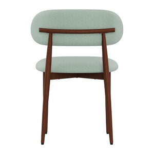 English Elm Dining Chair Set with Chenille Cushion Wood Veneer Back and Steel Legs for Modern Homes Green Chenille - B W3316P531385