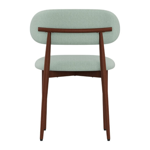 English Elm Dining Chair Set with Chenille Cushion Wood Veneer Back and Steel Legs for Modern Homes Green Chenille - B W3316P531385