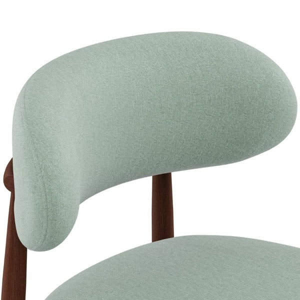 English Elm Dining Chair Set with Chenille Cushion Wood Veneer Back and Steel Legs for Modern Homes Green Chenille - B W3316P531385