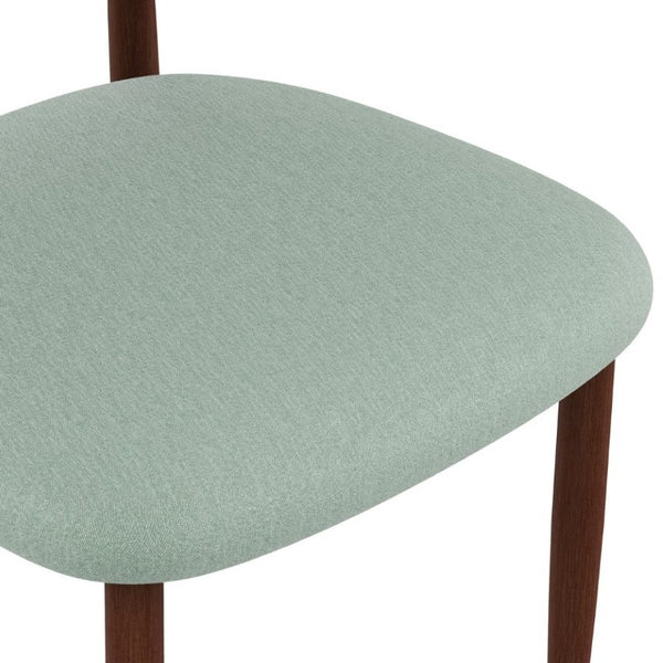 English Elm Dining Chair Set with Chenille Cushion Wood Veneer Back and Steel Legs for Modern Homes Green Chenille - B W3316P531385