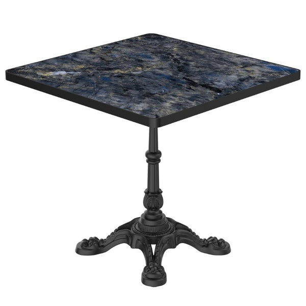 English Elm 31.5 Inch Square Outdoor Dining Table Sintered Stone Faux Marble Tulip Cast Iron Base W3316S00041