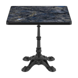 English Elm 31.5 Inch Square Outdoor Dining Table Sintered Stone Faux Marble Tulip Cast Iron Base W3316S00041