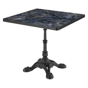 English Elm 31.5 Inch Square Outdoor Dining Table Sintered Stone Faux Marble Tulip Cast Iron Base W3316S00041