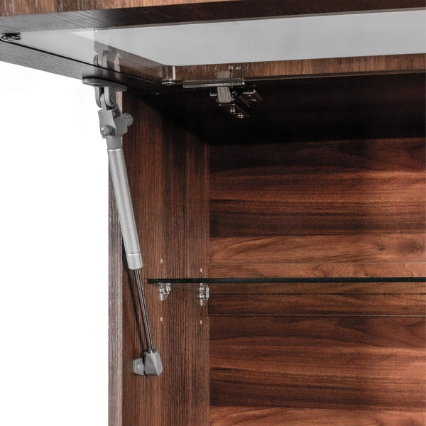 English Elm Kitchen Farmhouse Hutch Buffet with Microwave Stand Drawers and Pantry Storage W331P440565