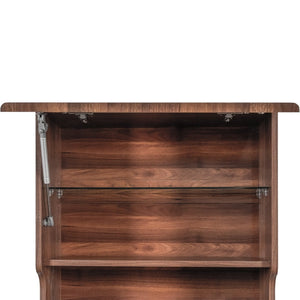 English Elm Kitchen Farmhouse Hutch Buffet with Microwave Stand Drawers and Pantry Storage W331P440565