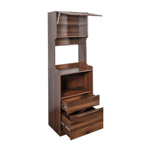 English Elm Kitchen Farmhouse Hutch Buffet with Microwave Stand Drawers and Pantry Storage W331P440565