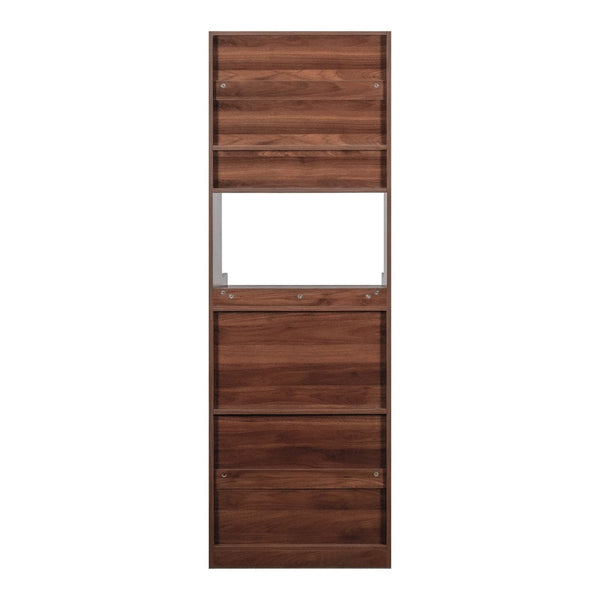 English Elm Kitchen Farmhouse Hutch Buffet with Microwave Stand Drawers and Pantry Storage W331P440565