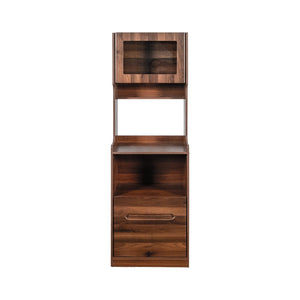 English Elm Kitchen Farmhouse Hutch Buffet with Microwave Stand Drawers and Pantry Storage W331P440565