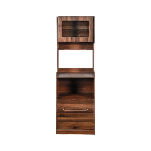 English Elm Kitchen Farmhouse Hutch Buffet with Microwave Stand Drawers and Pantry Storage W331P440565