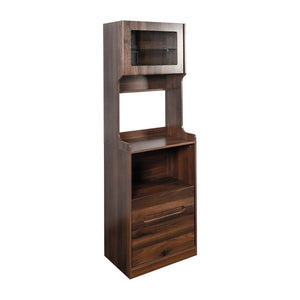 English Elm Kitchen Farmhouse Hutch Buffet with Microwave Stand Drawers and Pantry Storage W331P440565
