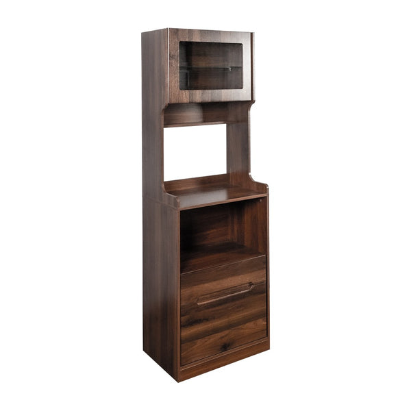 English Elm Kitchen Farmhouse Hutch Buffet with Microwave Stand Drawers and Pantry Storage W331P440565