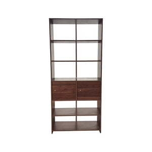 English Elm Open Cubby Shelving Unit with 4 Drawers Tall Freestanding Modern Display Cabinet W331P457149