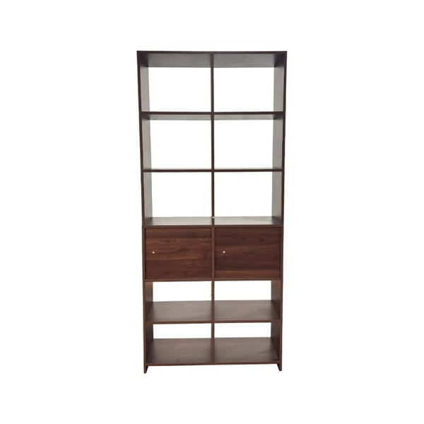 English Elm Open Cubby Shelving Unit with 4 Drawers Tall Freestanding Modern Display Cabinet W331P457149
