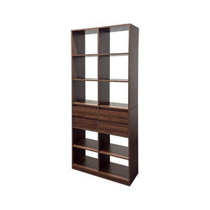 English Elm Open Cubby Shelving Unit with 4 Drawers Tall Freestanding Modern Display Cabinet W331P457149
