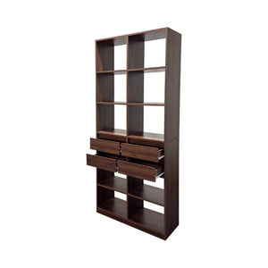 English Elm Open Cubby Shelving Unit with 4 Drawers Tall Freestanding Modern Display Cabinet W331P457149