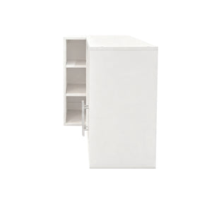 English Elm L Shaped Wall Mounted Cabinet with Open Shelving and Two Doors for Dining or Bath W331P466734