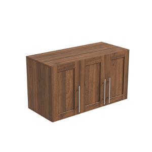 English Elm Stackable Wall Mounted Cabinet Walnut Finish Floating Storage for Any Room W331P466795
