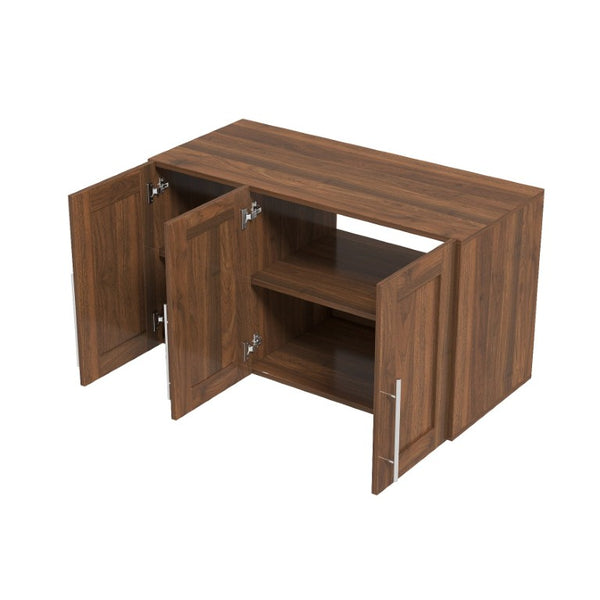English Elm Stackable Wall Mounted Cabinet Walnut Finish Floating Storage for Any Room W331P466795