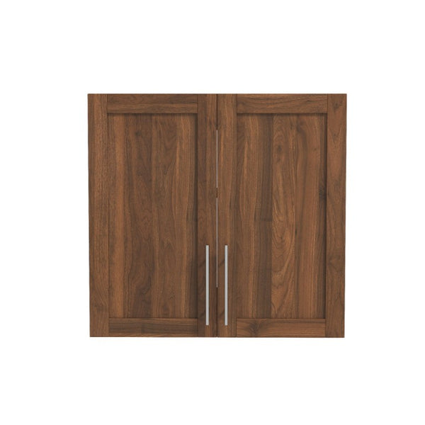 English Elm Stackable Wall Mounted Cabinet Walnut Finish Adjustable Shelving Home Office Storage W331P466798