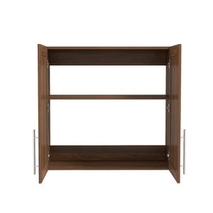 English Elm Stackable Wall Mounted Cabinet Walnut Finish Adjustable Shelving Home Office Storage W331P466798