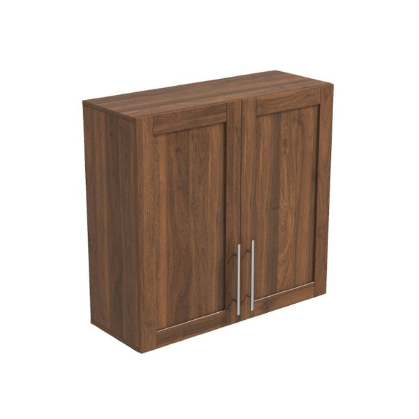 English Elm Stackable Wall Mounted Cabinet Walnut Finish Adjustable Shelving Home Office Storage W331P466798