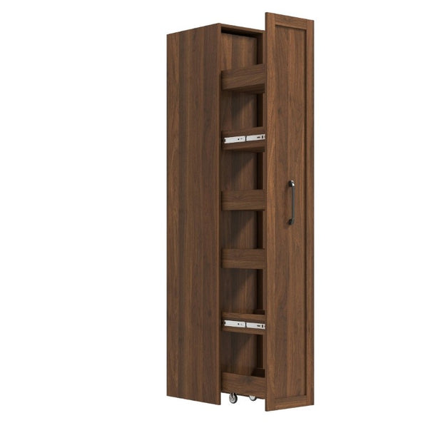 English Elm Large, Six Tier Rolling Kitchen Cart Slim Pantry Organizer with Wheels and Handle W331P468440