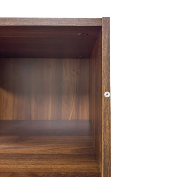 English Elm Corner Six Tier Open Bookshelf Curved Edge Melamine Display Unit for Small Spaces W331P469239