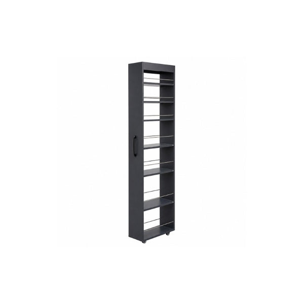 English Elm 7 Tier Rolling Slim Utility Cart with Retaining Bars for Narrow Kitchen Gaps W331P469246