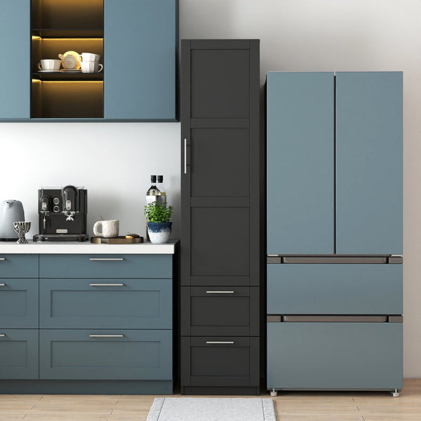 English Elm Standard Freestanding Pantry Cabinet with Door and Drawers for Kitchen or Dining W331P469809