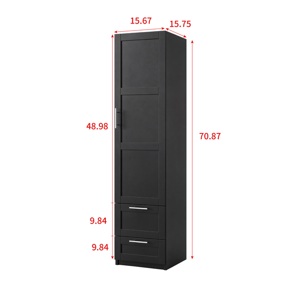 English Elm Standard Freestanding Pantry Cabinet with Door and Drawers for Kitchen or Dining W331P469809