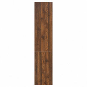 English Elm 5-Tier Slim Bookcase with Fluted Glass Lift Doors Dust-Proof Vertical Display Tower W331P470190