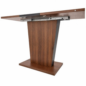 English Elm Extendable Rectangular Dining Table Modern Minimalist Pull Out Design for Small Spaces W331P473690