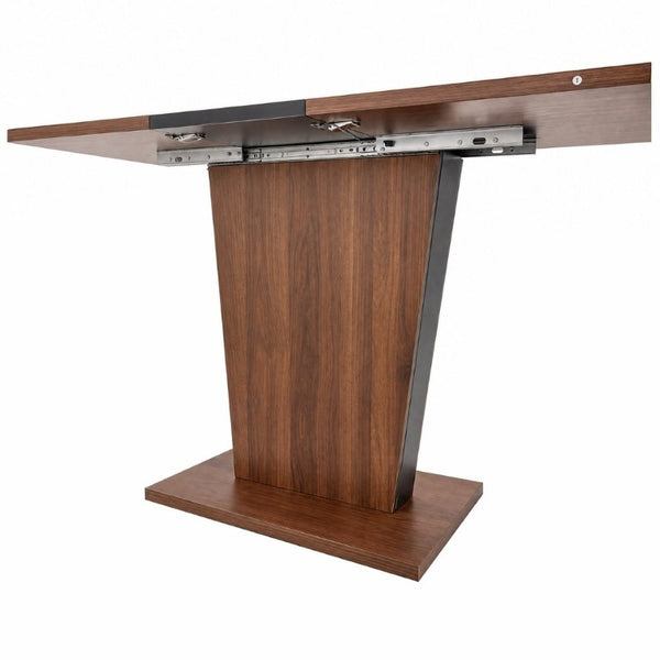 English Elm Extendable Rectangular Dining Table Modern Minimalist Pull Out Design for Small Spaces W331P473690