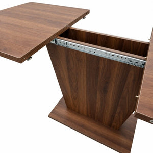 English Elm Extendable Rectangular Dining Table Modern Minimalist Pull Out Design for Small Spaces W331P473690
