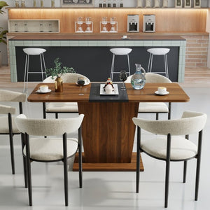 English Elm Extendable Rectangular Dining Table Modern Minimalist Pull Out Design for Small Spaces W331P473690